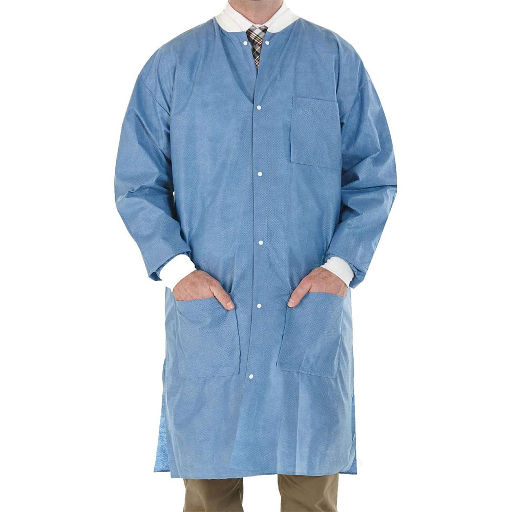 Lab Coat with Knit Wrist and Knit Collar
