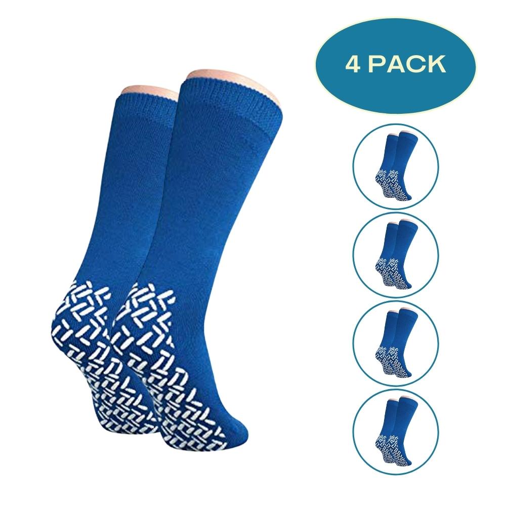 Personal Touch Top of the Line Mid-Calf Hospital Slipper Socks, for Adults  and Designed for medical hospital patients,(Pack of 3 Green) 