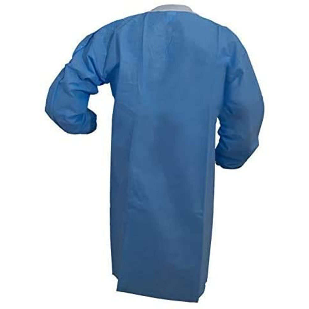 Blue Disposable Lab Coats 3 Pockets Knee Length (Case of 50)