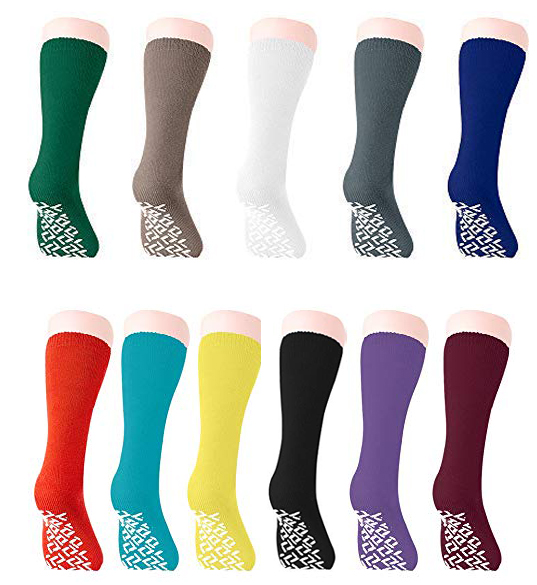Pack of 3 Mid-Calf length Non Skid Slipper Socks 9 Colors 