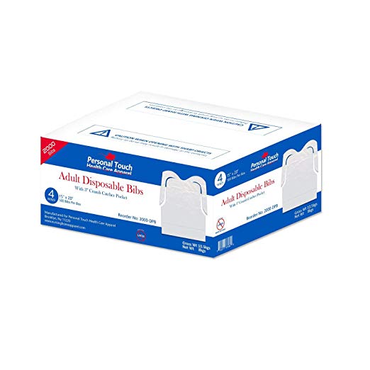 Wholesale Disposable Plastic Bibs with Crumb Catcher Light Weight