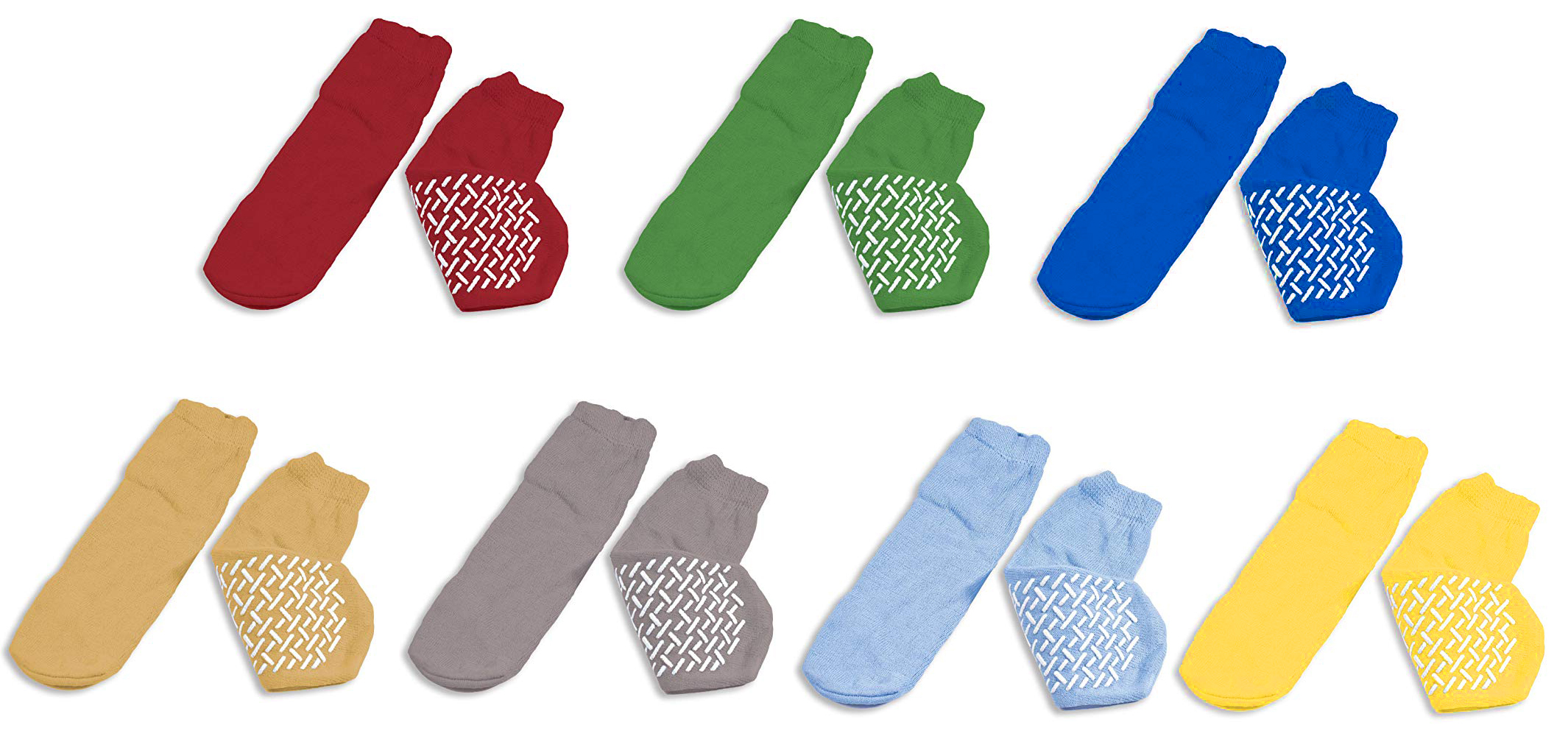 Hospital Non skid Slipper Socks Case of 48 Pairs (Single or Double Sided  Tread)