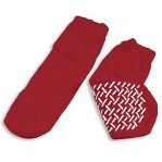 MediChoice XXL Non-Skid Hospital Slipper Socks – 4 Pair Pack – Lite Blue, Single Sided Grips