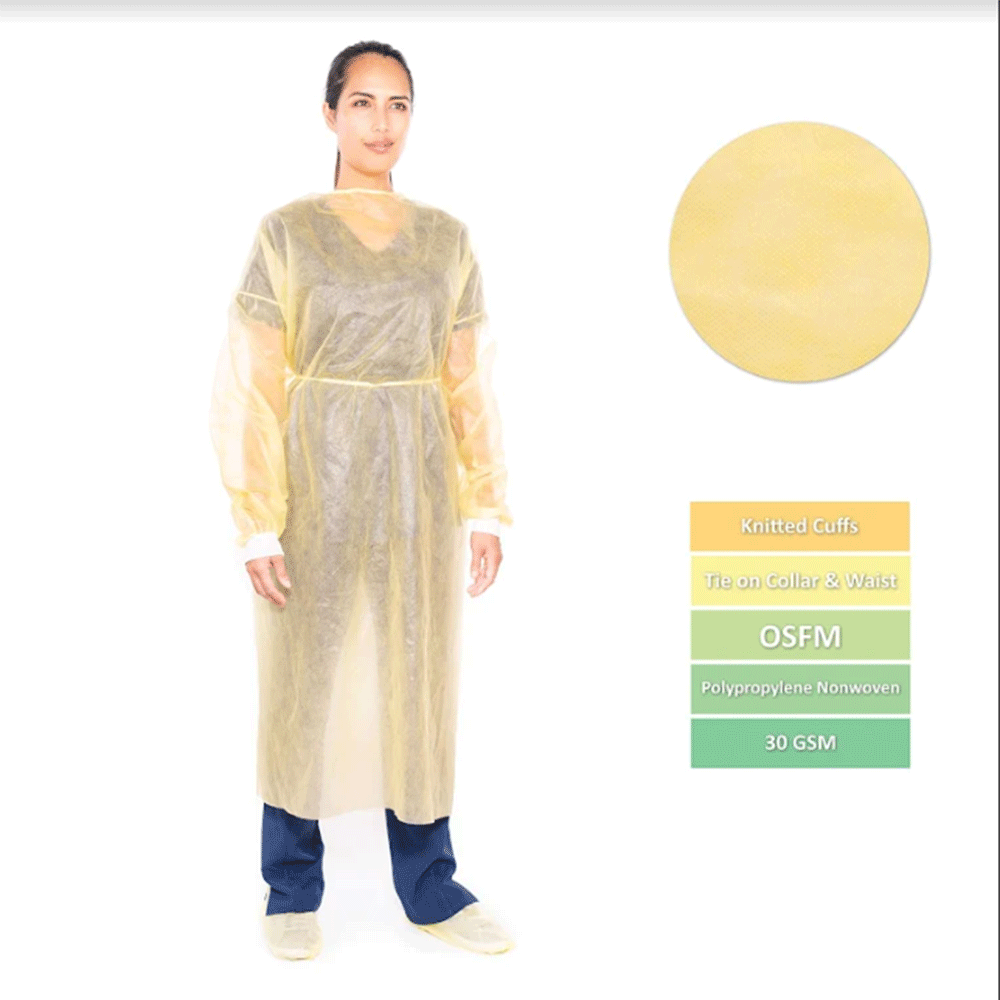 Isolation Gown SMS Knit Cuff 10/Pk