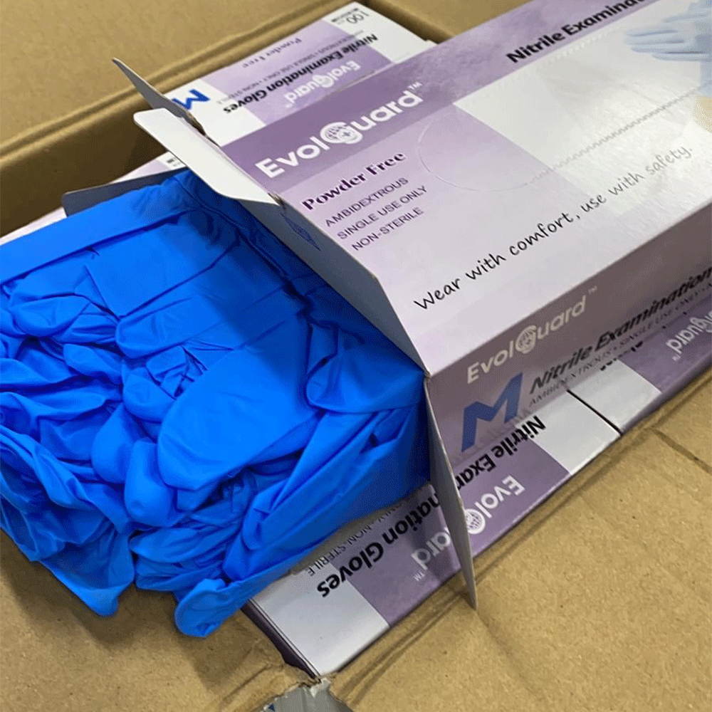 SafeTouch® Blue Nitrile Exam Gloves, PowderFree